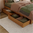 Norla Twin XL Wood Platform Bed with Footboard and Drawers in Light Toffee