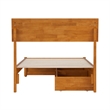 Norla Twin XL Wood Platform Bed with Footboard and Drawers in Light Toffee