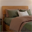 Norla Twin XL Wood Platform Bed with Footboard and Drawers in Light Toffee