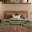 Norla Twin XL Wood Platform Bed with Footboard and Drawers in Light Toffee