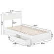 Norla Twin Wood Platform Bed with Footboard and Drawers in White