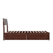 Norla Twin Wood Platform Bed with Footboard and Drawers in Walnut