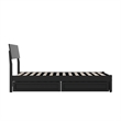 Norla Twin Wood Platform Bed with Footboard and Drawers in Black
