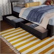 Norla Twin Wood Platform Bed with Footboard and Drawers in Black