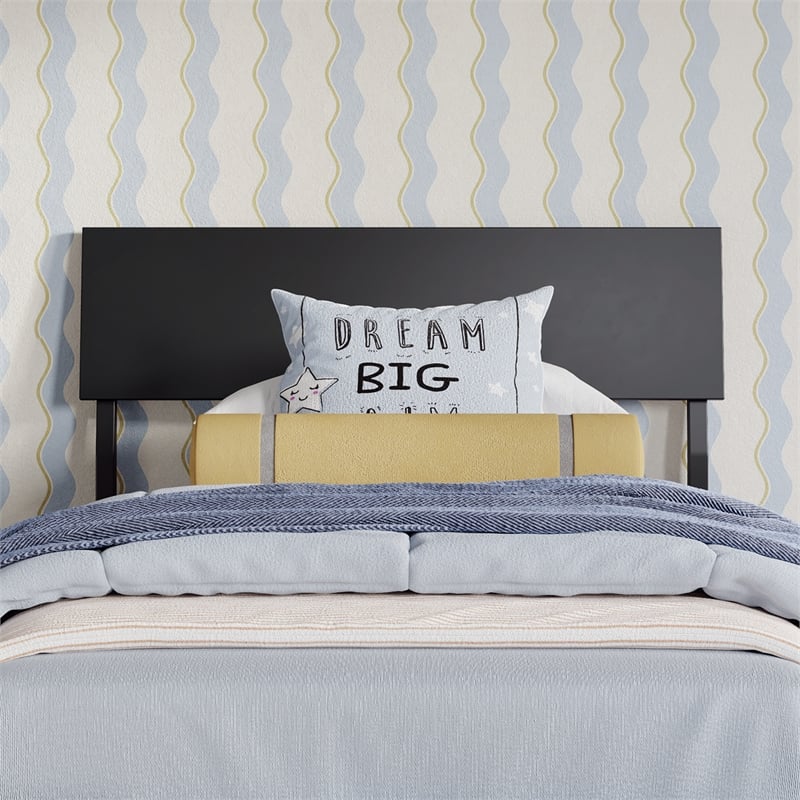 Norla Twin Wood Platform Bed with Footboard and Drawers in Black