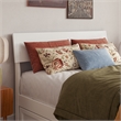 Norla Full Wood Platform Bed with Footboard and Drawers in White
