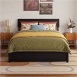 Norla Full Wood Platform Bed with Footboard and Drawers in Black