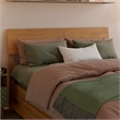 Norla Full Wood Platform Bed with Footboard and Drawers in Light Toffee