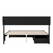 Norla Queen Wood Platform Bed with Footboard and Drawers in Black