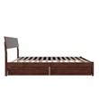 Norla King Wood Platform Bed with Footboard and Drawers in Walnut
