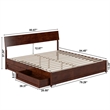 Norla King Wood Platform Bed with Footboard and Drawers in Walnut