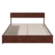 Norla King Wood Platform Bed with Footboard and Drawers in Walnut