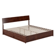 Norla King Wood Platform Bed with Footboard and Drawers in Walnut