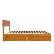 Norla King Wood Platform Bed with Footboard and Drawers in Light Toffee