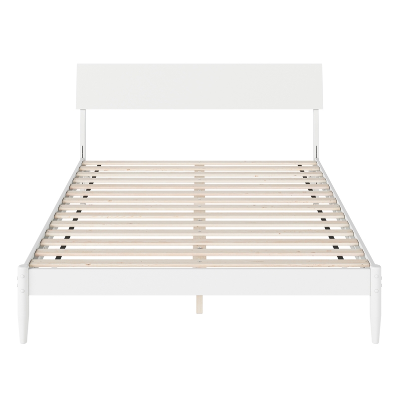 Bradford Queen Wood Platform Bed in White