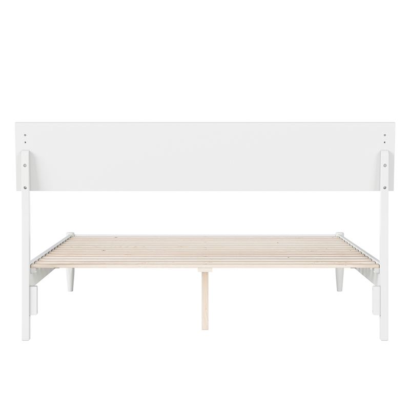Bradford Queen Wood Platform Bed in White