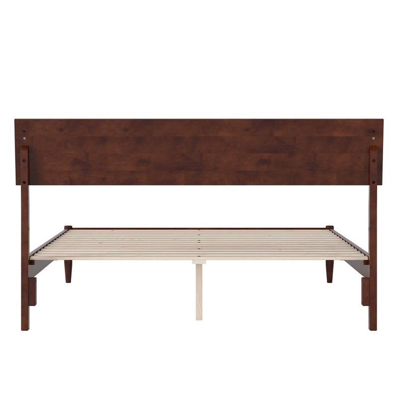 Bradford Queen Wood Platform Bed in Walnut