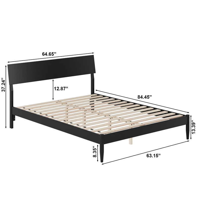 Bradford Queen Wood Platform Bed in Black