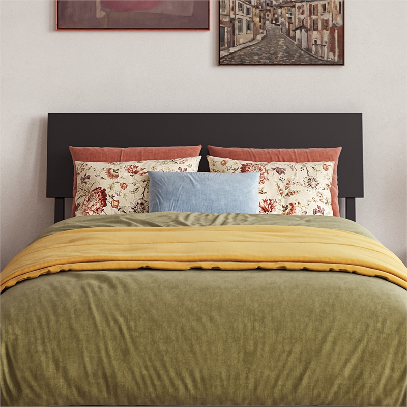 Norla Twin XL Wood Platform Bed with Footboard and Twin XL Trundle in Black