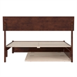 Norla Full Wood Platform Bed with Footboard and Twin Trundle in Walnut