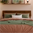 Norla Full Wood Platform Bed with Footboard and Twin Trundle in Walnut