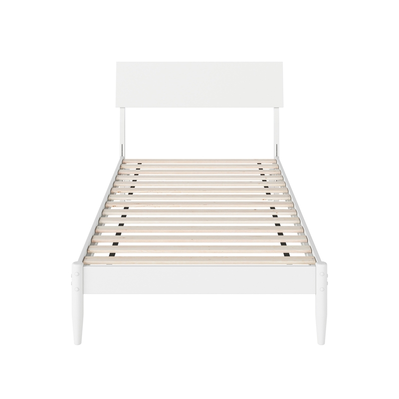 Bradford Twin XL Solid Wood Platform Bed in White