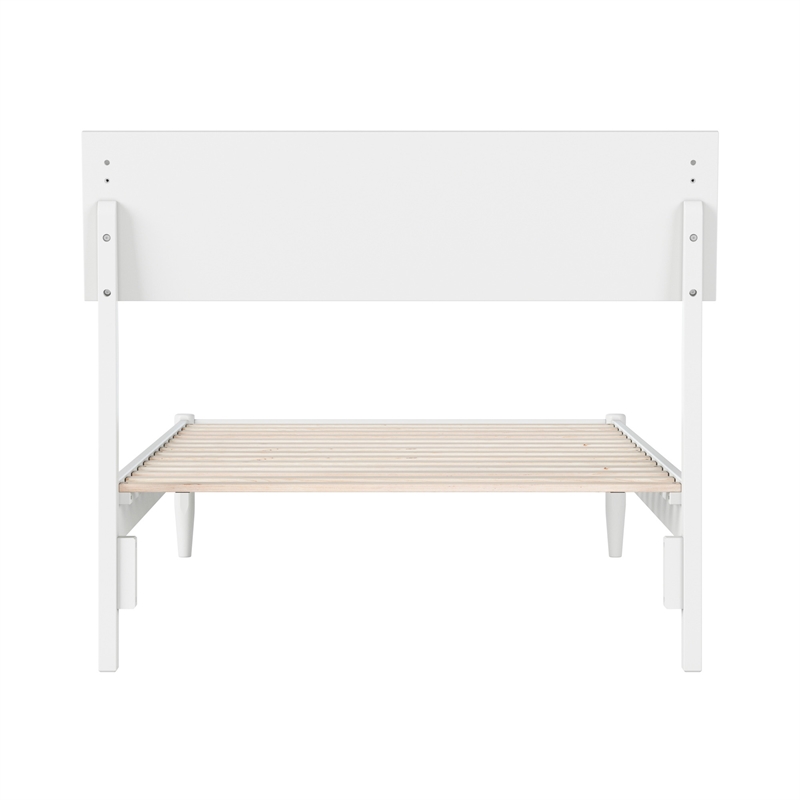 Bradford Twin XL Solid Wood Platform Bed in White