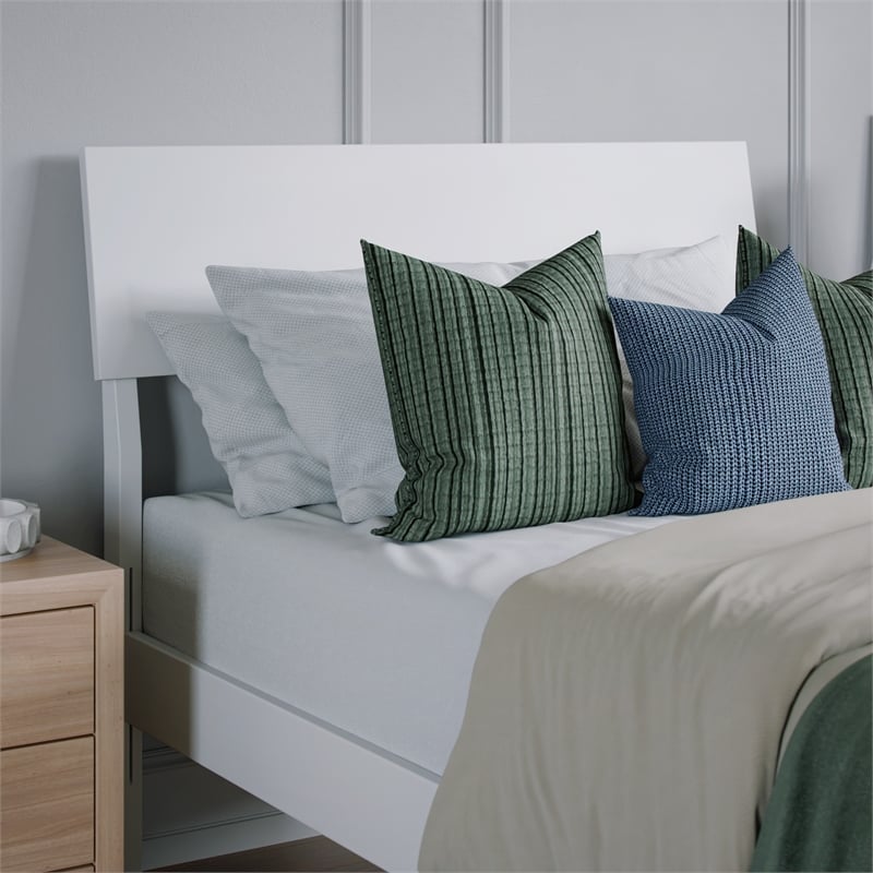 Bradford Twin XL Solid Wood Platform Bed in White