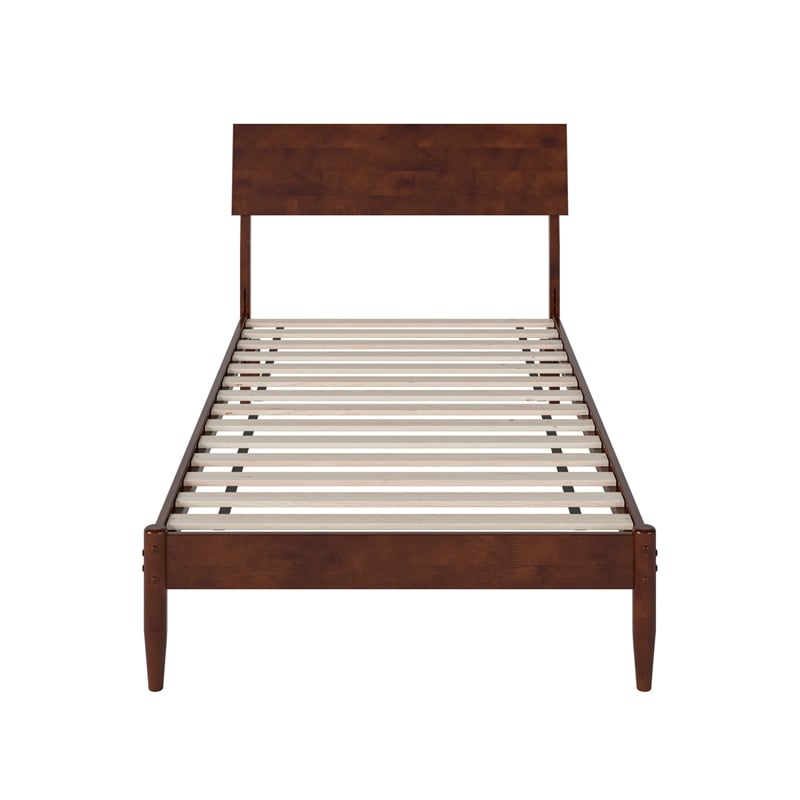 Bradford Twin XL Wood Platform Bed in Walnut