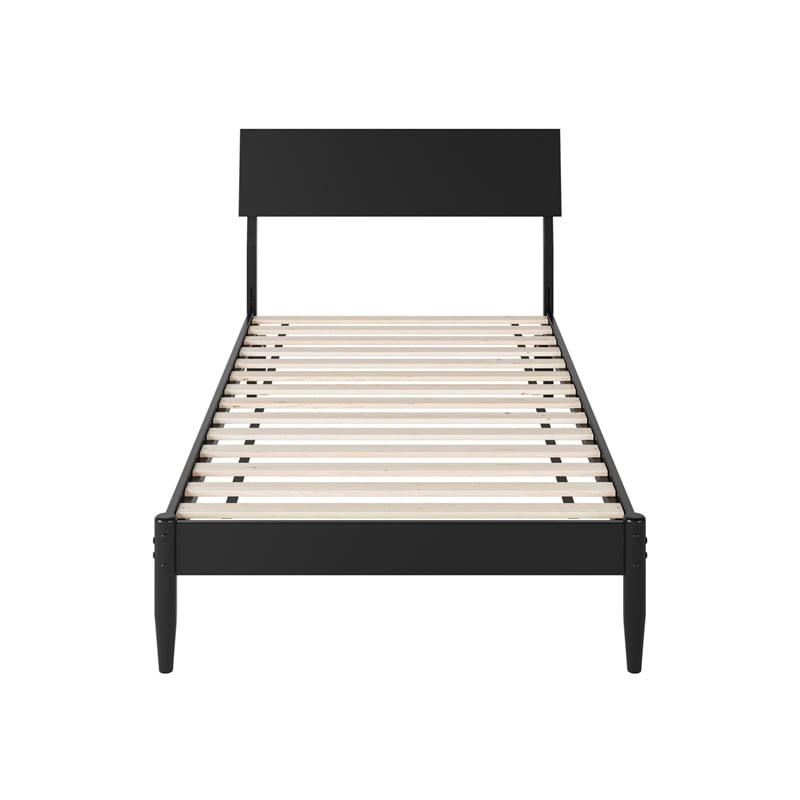 Bradford Twin XL Wood Platform Bed in Black