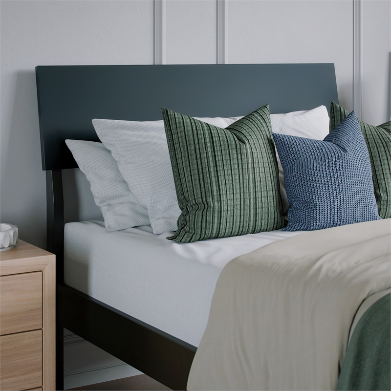 Bradford Twin XL Wood Platform Bed in Black