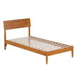 Bradford Twin XL Wood Platform Bed in Light Toffee