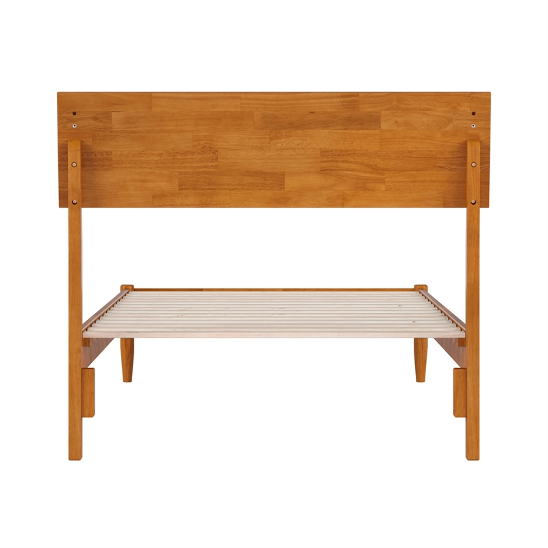 Bradford Twin XL Wood Platform Bed in Light Toffee
