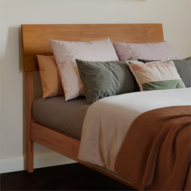 Bradford Twin XL Wood Platform Bed in Light Toffee