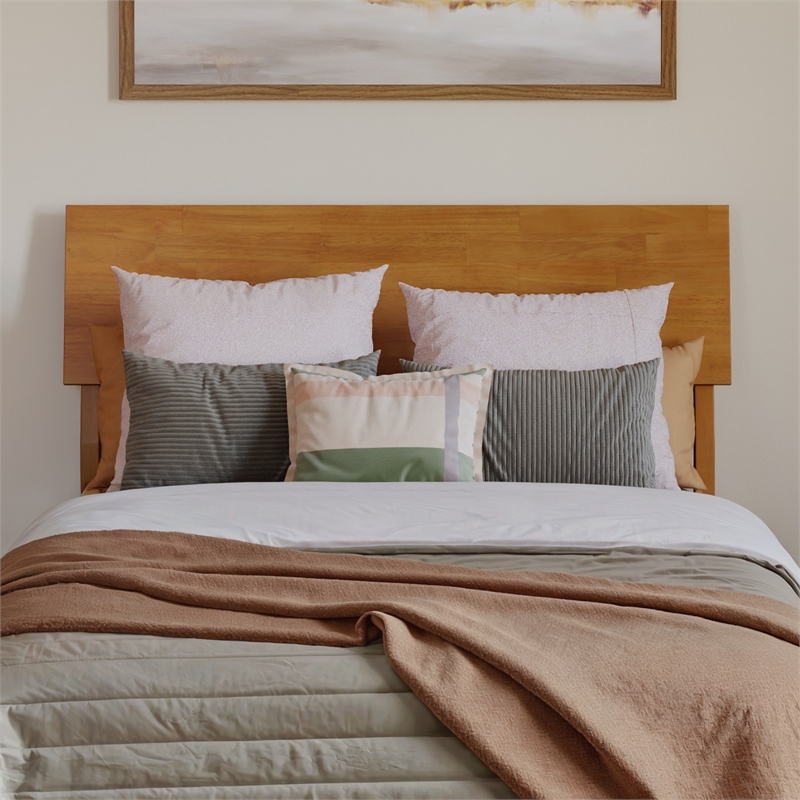 Bradford Twin XL Wood Platform Bed in Light Toffee