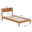 Bradford Twin XL Wood Platform Bed in Light Toffee