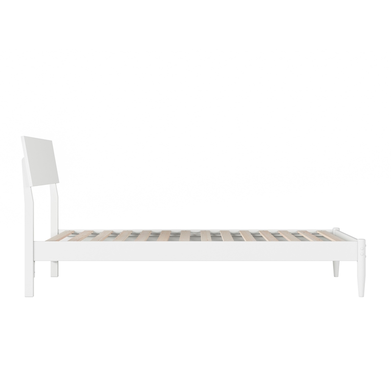 Bradford Twin Wood Platform Bed in White