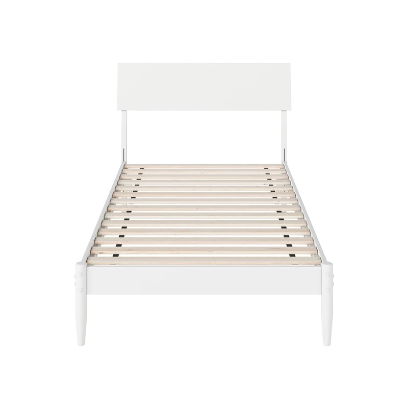 Bradford Twin Wood Platform Bed in White
