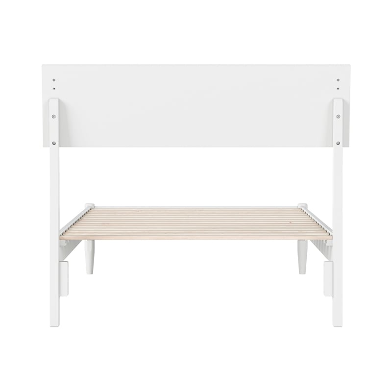 Bradford Twin Wood Platform Bed in White