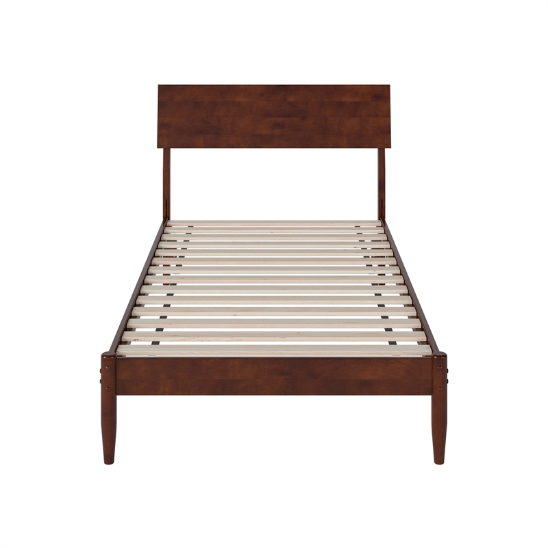 Bradford Twin Wood Platform Bed in Walnut
