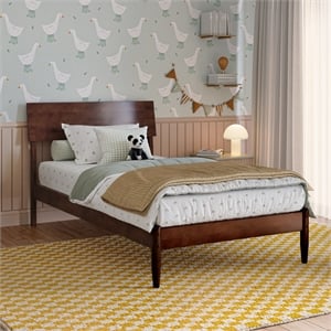 Bradford Twin Wood Platform Bed in Walnut