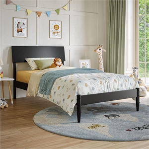 Bradford Twin Wood Platform Bed in Black