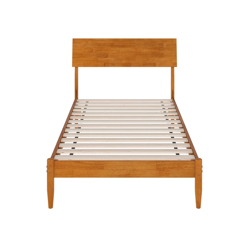 Bradford Twin Wood Platform Bed in Light Toffee