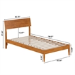 Bradford Twin Wood Platform Bed in Light Toffee