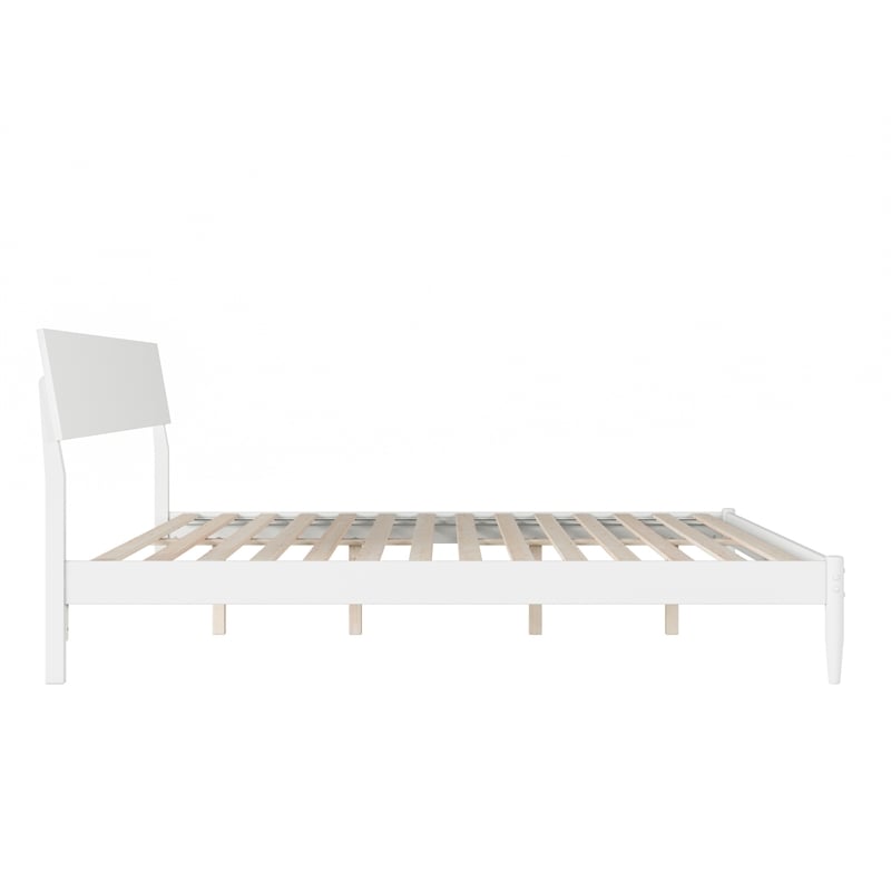 Bradford King Wood Platform Bed in White