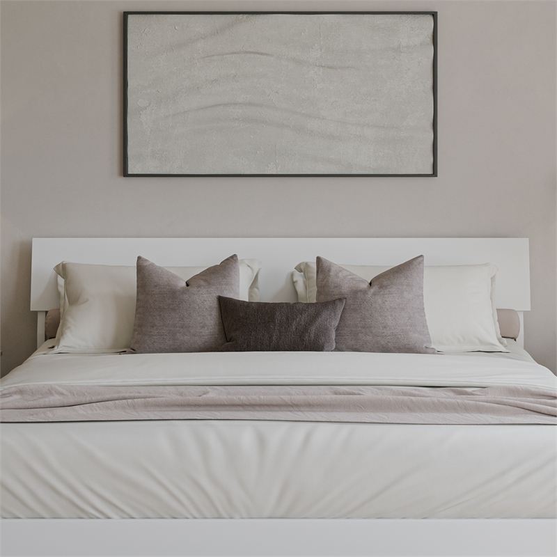 Bradford King Wood Platform Bed in White