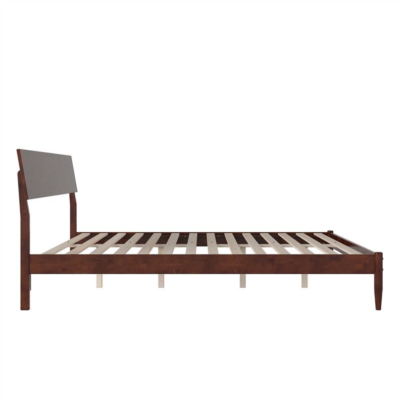 Bradford King Wood Platform Bed in Walnut