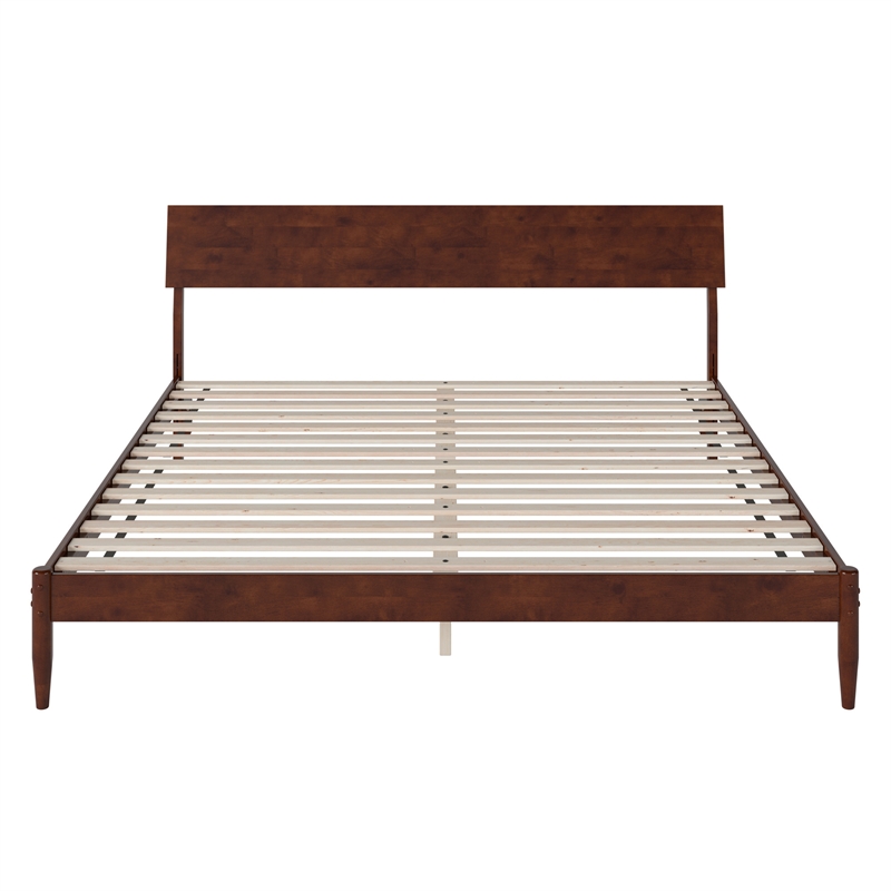 Bradford King Wood Platform Bed in Walnut