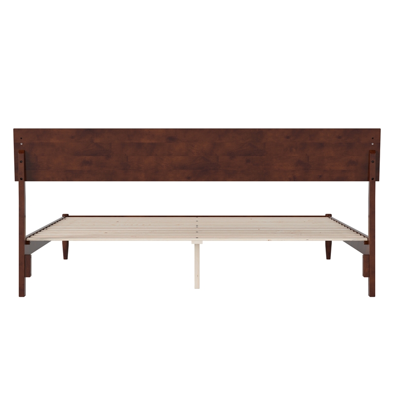 Bradford King Wood Platform Bed in Walnut