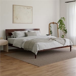 Bradford King Wood Platform Bed in Walnut